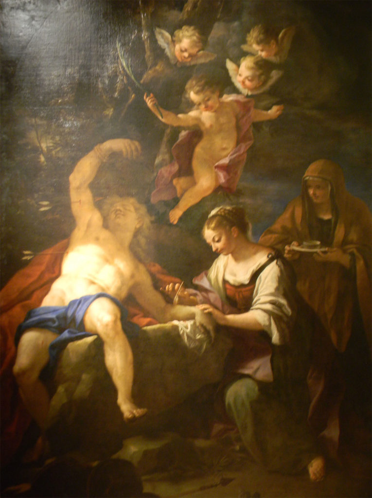 パオロ・ディ・マティス「聖イレーネに治療される聖セバスティアーノ」